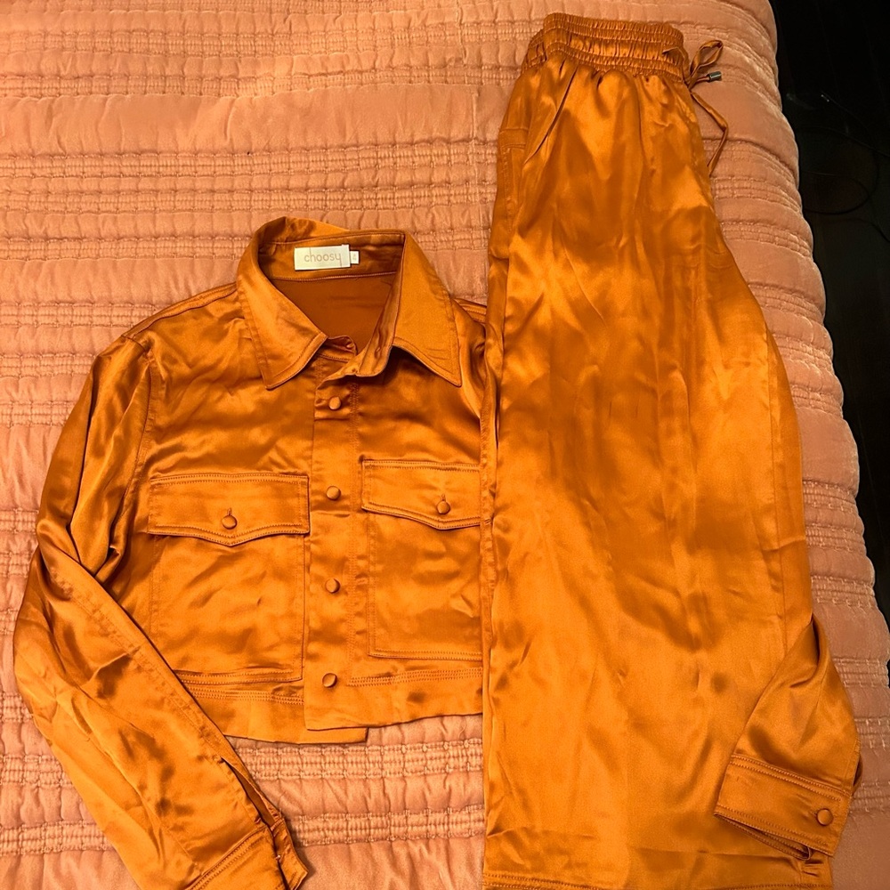 Choosy Silky Burnt Orange co-ord